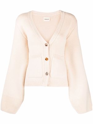 KHAITE cardigan Scarlet à col v - Tons neutres