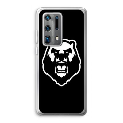 Angry Bear (black): Huawei P40 Pro Plus Transparant Hoesje