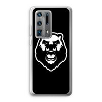 Angry Bear (black): Huawei P40 Pro Plus Transparant Hoesje