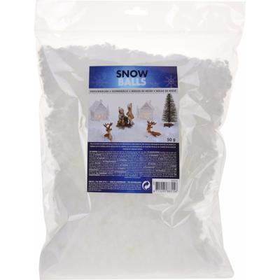Kunstsneeuw sneeuwvlokken- in zak - 50 gram - wit - nepsneeuw