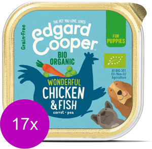 Edgard & Cooper Puppy Biologische Kip & Vis kuipje 17 x 100gr