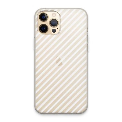 Strepen zwart-wit: iPhone 13 Pro Max Transparant Hoesje