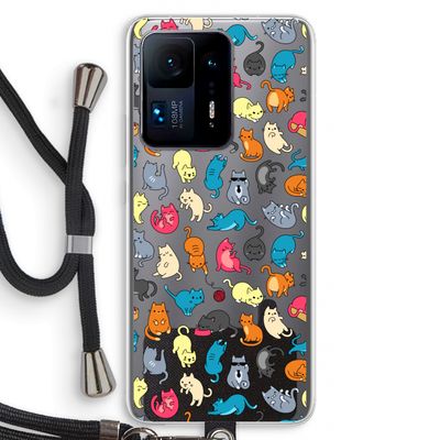 Kleurrijke katten: Xiaomi Mi Mix 4 Transparant Hoesje met koord