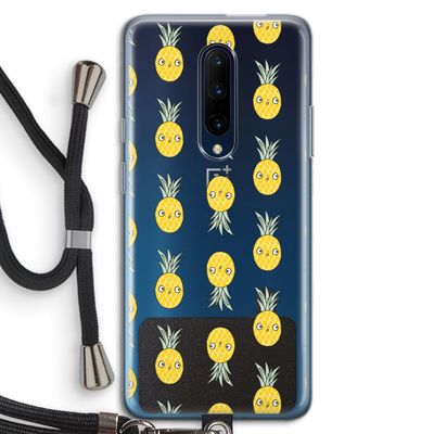 Ananas: OnePlus 7 Pro Transparant Hoesje met koord