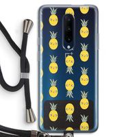 Ananas: OnePlus 7 Pro Transparant Hoesje met koord Ananas: OnePlus 7 Pro Transparant Hoesje met koord