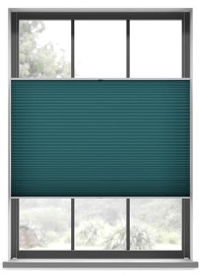 Plisségordijn met Zijgeleiding - Hudson Groen Blauw