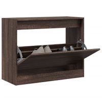 Schoenenkast 80x34x63 cm bewerkt hout bruineikenkleurig