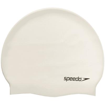 Speedo platte siliconen badmuts wit p12
