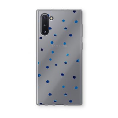 Blauwe stippen: Samsung Galaxy Note 10 Transparant Hoesje