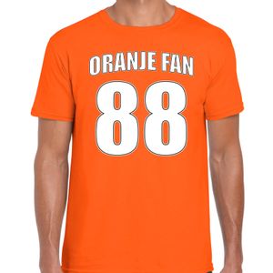 Oranje fan nummer 88 oranje t-shirt Holland / Nederland supporter EK/ WK voor heren