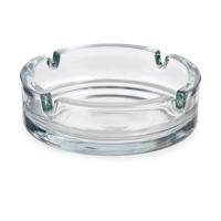 Vivalto Set van 2x stuks asbakken - van transparant glas - Diameter 10.5 x Hoogte 3.5 cm