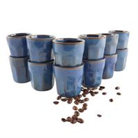 OTIX Espresso kopjes - zonder Oor - Set van 12 - Aardewerk - 80 ml - Mokken - Koffiekopjes - BLUETT - thumbnail
