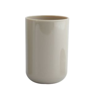 MSV Badkamer drinkbeker Porto - PS kunststof - beige - 7 x 10 cm - Tandenborstelhouders