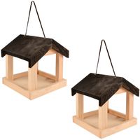 2x Vogelhuisjes/muurvoederhuisjes 23.2 cm hangend