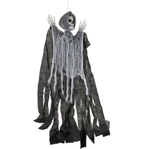 Horror hangdecoratie spook/geest/skelet pop grijs 90 cm - Halloween poppen