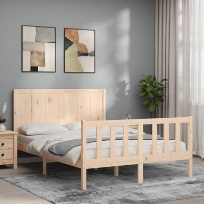 Bedframe met hoofdbord massief hout