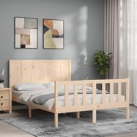 Bedframe met hoofdbord massief hout