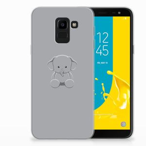 Samsung Galaxy J6 2018 Telefoonhoesje met Naam Grijs Baby Olifant