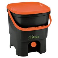 Skaza - Organko Compost Emmer 16 liter met 1 Kg Bokashi Bran - Polypropyleen - Zwart - thumbnail