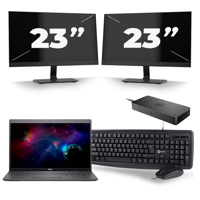 Dell Latitude 3301 - Intel Core i5-8e Generatie - 13 inch - 8GB RAM - 256GB SSD - Windows 11 + 2x 23 inch Monitor