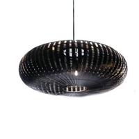 Villaflor Hanglamp Bamboo UFO Zwart Ø 60cm