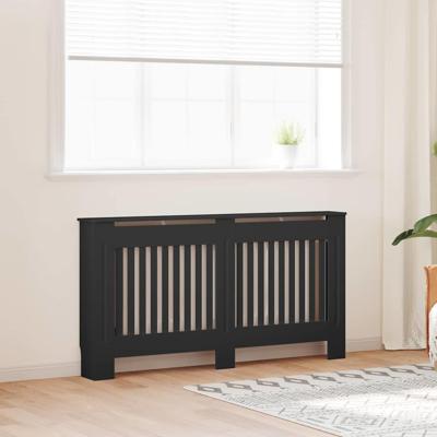 Radiatorafdekking 2 pcs Zwart 152 x 19 x 81.5 cm Bewerkt hout