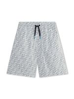 Lanvin Enfant short en coton à logo imprimé - Vert - thumbnail