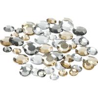 Creativ Company Strasstenen, rond, afm 6+9+12 mm, gouden glans, 360 stuk/ 1 doos