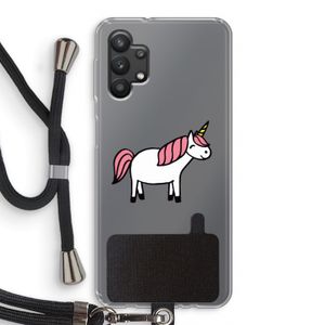 Eenhoorn: Samsung Galaxy A32 5G Transparant Hoesje met koord