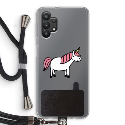 Eenhoorn: Samsung Galaxy A32 5G Transparant Hoesje met koord