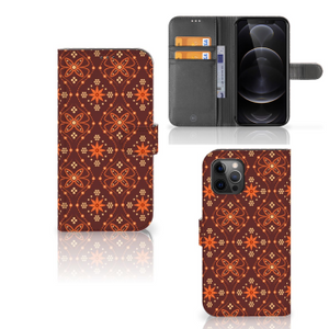 Apple iPhone 12 Pro Max Telefoon Hoesje Batik Brown