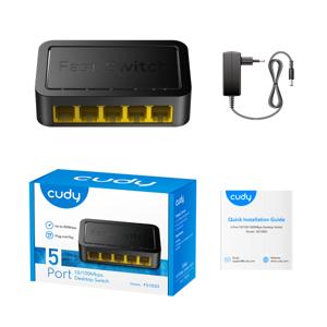 Cudy FS105D netwerk-switch Fast Ethernet (10/100) Zwart