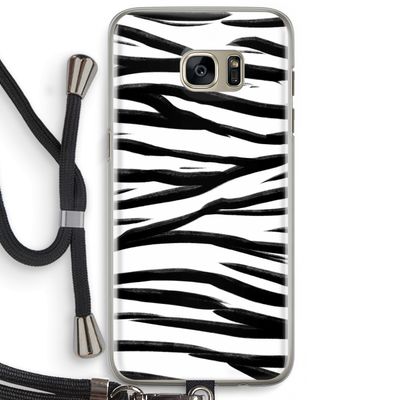 Zebra pattern: Samsung Galaxy S7 Edge Transparant Hoesje met koord