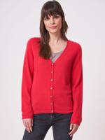 Basic fijngebreid vest met V-hals van biologisch cashmere