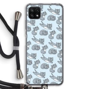 Poezen: Samsung Galaxy A22 5G Transparant Hoesje met koord