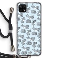 Poezen: Samsung Galaxy A22 5G Transparant Hoesje met koord