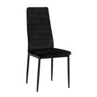 1+1 Gratis Leen Bakker - Eetkamerstoel Rowin - Stof - Velvet/Velvet - Zwart - 42.5x56.5x98 Cm