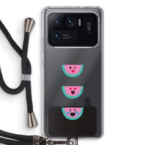 Smiley watermeloen: Xiaomi Mi 11 Ultra Transparant Hoesje met koord