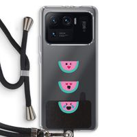 Smiley watermeloen: Xiaomi Mi 11 Ultra Transparant Hoesje met koord