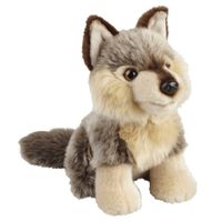 Wolven speelgoed artikelen wolf knuffelbeest grijs 18 cm - thumbnail