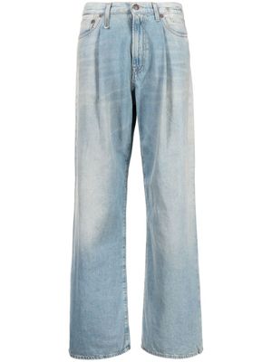 R13 pantalon ample Damon à design plissé - Bleu