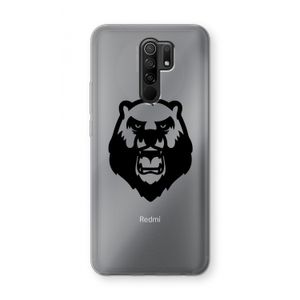 Angry Bear (black): Xiaomi Redmi 9 Transparant Hoesje