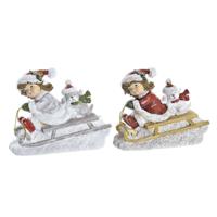 Kerstversiering DKD Home Decor Hars (13 x 6 x 10,5 cm) (2 Stuks)