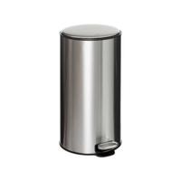 5Five Prullenbak|pedaalemmer - zilver - metaal - 30 liter - 39 x 62 cm
