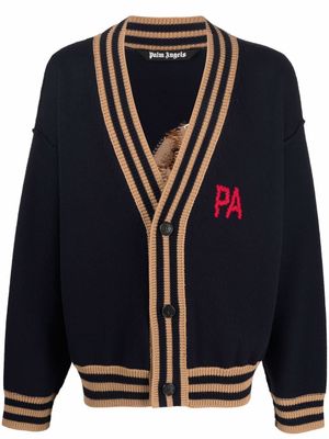 Palm Angels cardigan à motif graphique - Bleu