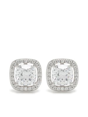 APM Monaco puces d'oreilles carrées serties de zircons - Argent