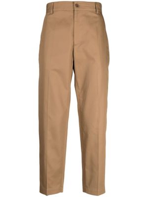 Maison Kitsuné pantalon en coton à coupe droite - Marron