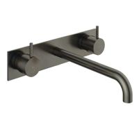 Hotbath Cobber - Wastafelmengkraan - zonder Waste - Laag - Geborsteld Zwart PVD - Inbouw - Messing - V07