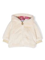 Moschino Kids veste zippée à capuche - Blanc