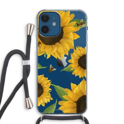 Sunflower and bees: iPhone 12 Transparant Hoesje met koord